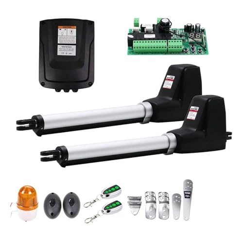 Automatic Gate Opener, Heavy Duty Dual Wing Electric Swing Gate Opener Kit Auto Dual Gate Motor Complete Hardware Kit for Swing, Driveway, Fence