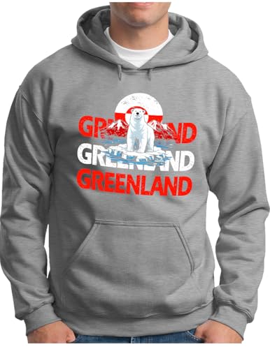 Sweat à capuche Groenland homme pull ours polaire drapeau pays taille S-5XL