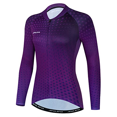 HimyBB Women Cycling Jersey Pro Team Long Sleeve Bike Shirt Tops UPF 50+ Sun Protection S