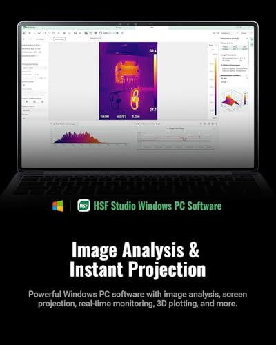 F2W Thermal Camera 256x192 IR Resolution, Thermal Imaging Camera with IntellFault Intelligent Scene,3.2" Screen,25Hz,-4°F to 1022°F,App Image Transfer & PC Analysis,640x480 Super Resolution, Case