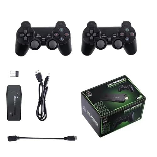 SingYao Console de Jeu Rétro sans Fil, 20000+ Jeux Intégrés, 9 Émulateurs, 4K HD, 2 Manettes de Jeu, Dongle sans Fil, Plug and Play pour TV