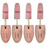 Picture of tongzaner Cedar Shoe Tree for Men, Adjustable Wooden Shoe Stretcher for Leather Shoes (2-Pack) (S (Fits Shoe Sizes 6.5-8.5))