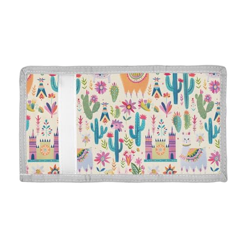 ALAZA Kids Wallets for Boys Girls Toddler Trifold Wallet Children Small Cute Llamas Castles with Zipper Coin Pocket2