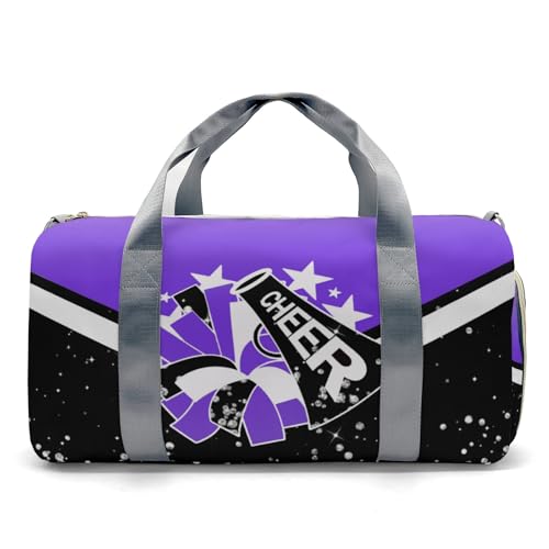 Custom Cheer Sport Gym Duffel Bag Personalized Cheerleading Bags with Name Travel Bag Purple Shoulder Bag for Cheerleader Coach Gift