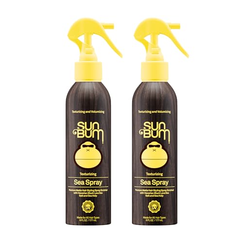 Image of Sun Bum Sea Spray | Texturizing and Volumizing Sea Salt Spray | UV Protection With a Matte Finish | Medium Hold | For All Hair Types | 6 FL OZ Bottle (2 pack)
