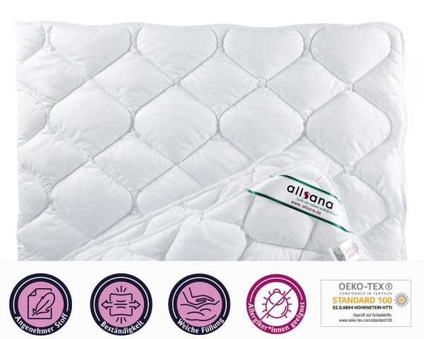 Microfaser Leicht-Steppbett 200x200 cm, kochfeste Sommerdecke für Allergiker geeignet, hygienisch bei 95°C waschbar