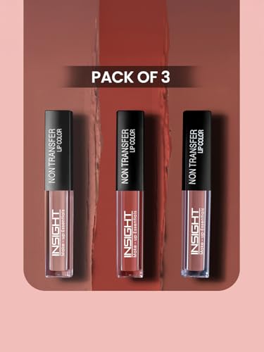 Image of INSIGHT Non Transfer Liquid Lipstick Kit - Nudes (Pack of 3) | Waterproof | Matte Finish | Transfer & Smudge Proof | Lightweight | 12 Hr Wear| Highly Pigmented 12 g