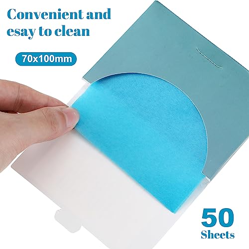600 sheets Natural Oily Facial Blotting Paper Absorbent Oil Blotting Sheets Portable Face Oil Wipes Control Oil Pads Absorbing Face Oil Control Film Replacement for Makeup Skin Nose (12 Pieces)