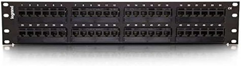 C2G 37199 24-Port Cat6 110-Type Patch Panel, Black - TAA Compliant