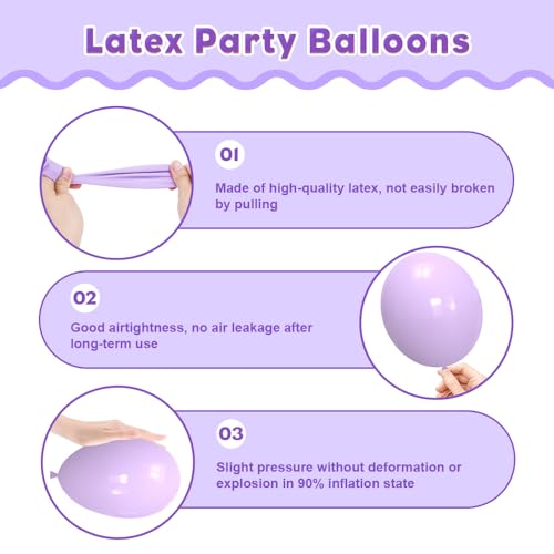 Image of Purple Balloons, 60Pcs Dark Purple Party Balloons | 12in Latex Balloons for Birthday, Bridal Showerl, Graduation Party Decorations