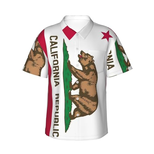 Chemise hawaïenne drapeau de Californie EdWal pour vos soirées plage et vacances d'été