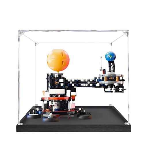 Preisvergleich Produktbild Acryl-Vitrine für Lego 42179 Erde und Mond Umlaufbahnen Bauset, klare Vitrine, staubdichte Vitrine Kompatibel mit Lego 42179 (nur Vitrine) (Transparenter 3MMSchwarzer Boden)