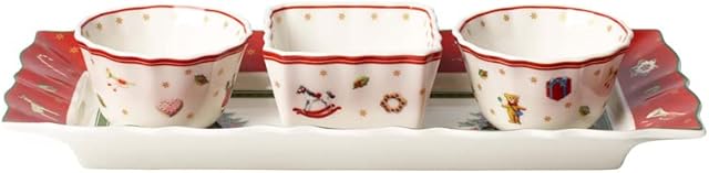 Villeroy & Boch Toy'S Delight Zestaw Naczyń do Serwowania, Biały/Czerwony, 4 Elementy