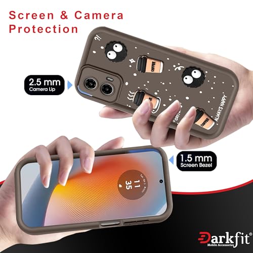 Image of Back Case Cover Compatible with Motorola Moto G34 5G | Cute Fun Cartoon Ball 3D Coffee Silicone Case | Body Protection | Camera Protection | Shock Proof | Color Brown | Pack of 1