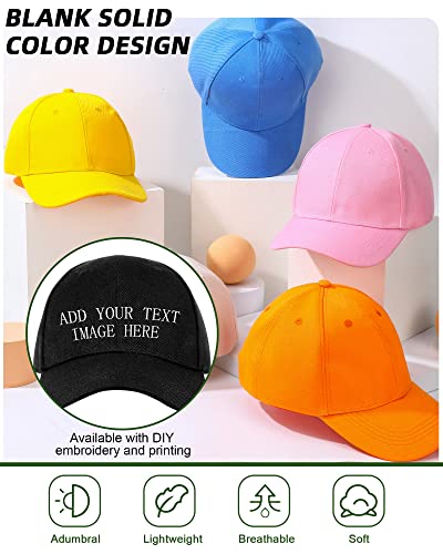 Image of Handepo 24 Pcs Blank Baseball Caps Adjustable Back Strap Unisex Blank Design Caps Plain Unisex Hats for Men Women