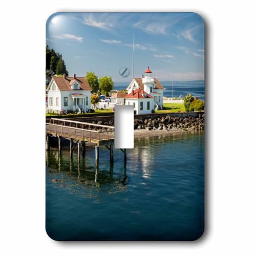 Placa de interruptor Mukilteo Lighthouse lavable y resistente modelo 3dRose 2