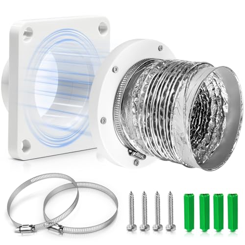 Magnetic Dryer Vent Coupling Strong Magnetic Self-connection，Suitable for Confined Paces Magnetic Dryer Vent Coupler with 4 inch Hose,Magnetic Dryer Vent Connector Kit Easy to Connect（WHITE)