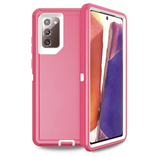Anloes Case for Samsung Galaxy Note 20 5G, Phone Case Heavy Duty Shockproof Rugged Defender Protective, 3 in 1 Bumper Cover(Without Built-in Screen Protector) (Pink)