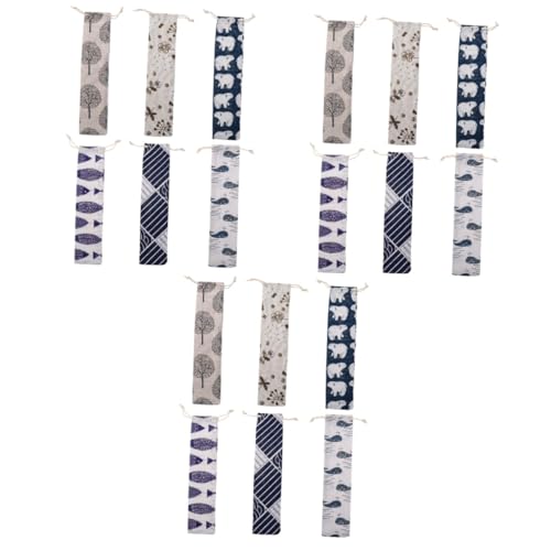 PHENOFICE 18 Pollici custodia per coltello e forchetta borse per stoviglie Borsa per posate riutilizzabile bacchette valigetta knife box Borsa morbida copri stoviglie Finto lino