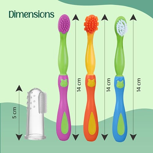 LuvLap 4 Stage Baby Oral Care Set for infant, baby, Toddler & Kids' primary teeth & gums, Infant Gum Massager, 2 Toddler brushes, One Training toothbrush, BPA Free, New Born to 60months