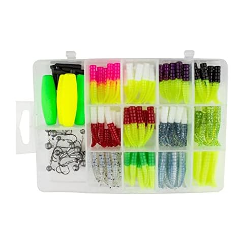 Crappie Magnet Best of the Best Kit, Fishing Equipment and Accessories, Fishing Lures, 96 Bodies, 15 Double Cross Jig Heads, 4 E-Z Floats Cover