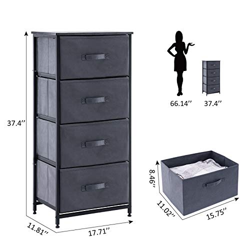 Youdenova 4 Drawer Dresser For Clothes Organizer,Small Dressers For Bedroom, Closet Organizers And Storage, Fabric Dressers & Chests Of Drawers, Grey #TOP5