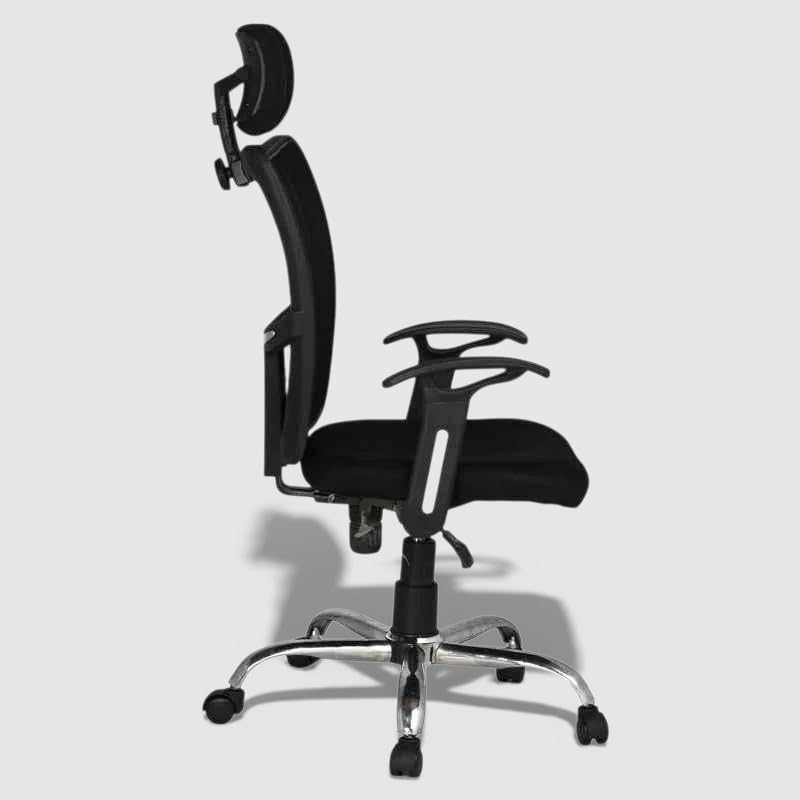 Image of Ergonomic High Back Mesh Office Chair with Adjustable Headrest & Lumbar Support, Executive Computer Desk Chair with Armrests, Swivel Rolling Chair for Home Office