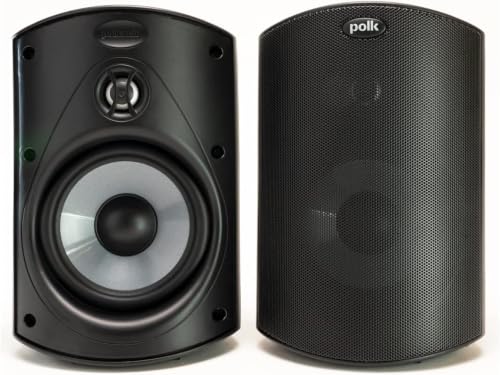 Image of Polk Audio Atrium 4 Outdoor Speakers with Powerful Bass (Pair, Black), All-Weather Durability, Broad Sound Coverage, Speed-Lock Mounting System (Pack of 8)
