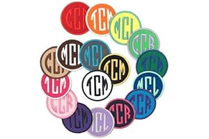 Circle Monogram Patches for Ironing or Sewing - Personalized Embroidered Initials