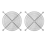 Ryaupy 120mm Lüftergitter Metall 2er-Set - Fingerschutz Gitter für PC Gehäuse & CPU Kühler - Lüfterabdeckung Silber ohne Schrauben - Hochwertiges Metallgrill für 120mm Lüfter