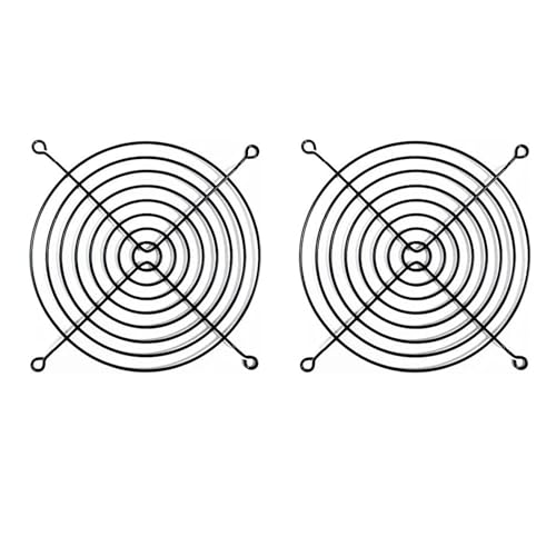 Ryaupy 2 Piezas Rejilla Metálica para Ventilador PC 120mm - Cubierta Protectora de Acero Inoxidable - Compatible con Ventiladores de Computadora de 120 mm (Negro)