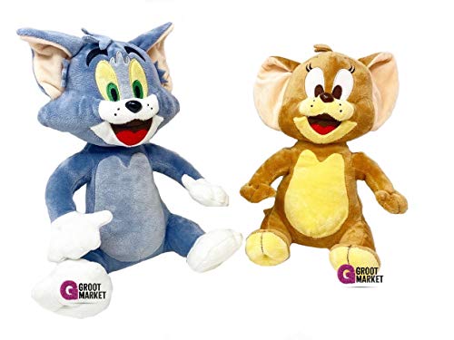 Lorenay Tom & Jerry - Set in Peluche con Gatto (27 cm) e Topo (25 cm)