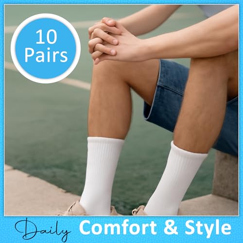 Classic Premium Unisex Cotton Socks – 10 Pairs Ultra Soft, Breathable & Lightweight Crew Socks for Men & Women4