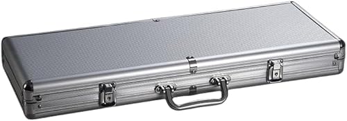 ポーカーチップケース 頑丈なデザイン チップ、トランプ、ダイススーツケースポーカーコンテナケース/ボックスを収納できます (シルバー,500 chips)