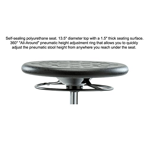 Image of Perch Polyurethane Industrial Stool | Medium Bench Height 18-25 inch