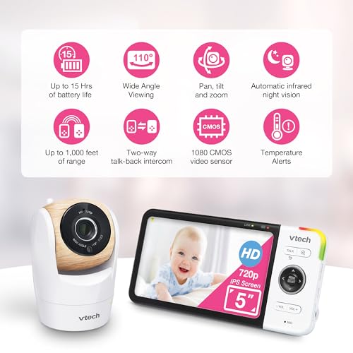 Vtech VM928HD 5 Inch 720P Hd Display, Super 110 Wide Angle View Baby Monitor thumb #12
