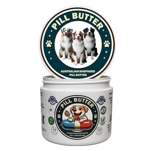 Australian Shepherd Dog Treats to Wrap Pills (+100 Breeds) Jar of Non-Sticky Moldable Paste Made of Real Human Grade Dog Peanut Butter Treat, Food or Gift to Hide Dogs Pills (60 Servings)