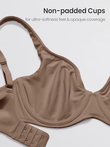 Image of DELIMIRA Women's Confishape Unlined Balconette Bras | Underwire, Supportive, No Padding, Tshirt Bra, Full Coverage, Plus Size