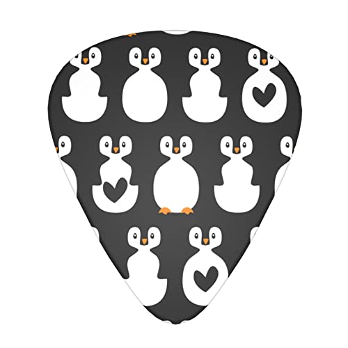 Lot de 12 médiators de guitare avec motif mignon et pingouins et cœurs pour guitare acoustique électrique - Les Beatles, Paul McCartney, John Lennon, RIngo Starr, George Harrison Lot de 12 médiators de guitare avec motif mignon et pingouins et cœurs pour guitare acoustique électrique