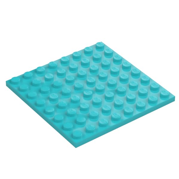 LEGO Building Plate, 8 x 8 Studs, Part 41539 (Medium Azure, 2, Plates), Multicoloured, Standard