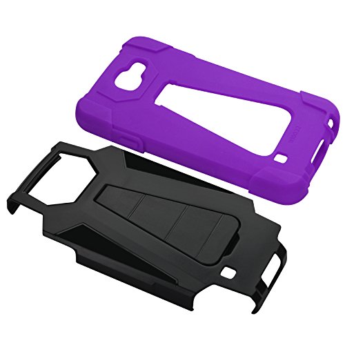 Reiko Wireless Hybrid Heavy Duty Case For Lg Spree, K120 - Purple Black #TOP4