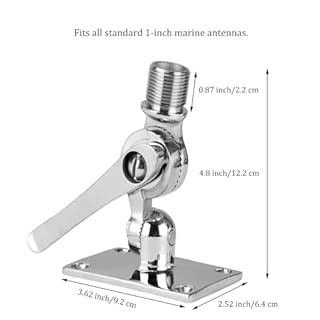 Support d'antenne VHF pour bateau - Base réglable - En acier inoxydable 316 - Très résistant - Accessoires d'installation inclus