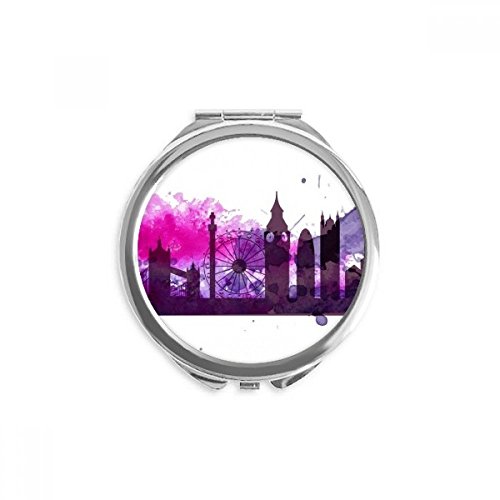 Miroir de poche violet Londres design aquarelle aux finitions soignées
