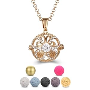 Aromatherapy Essential Oil Diffuser Necklace, CZ Butterfly Zircon Essential Oil Diffuser Jewelry, Aroma Perfume Spiritual Items for Meditation Yoga, Jewelry Gift for Women (with Gift Box)