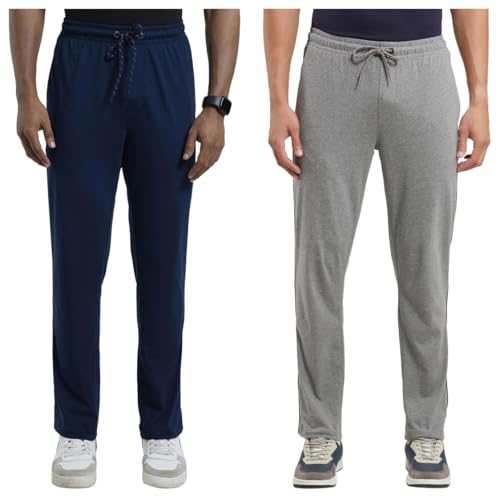Image of Jockey 9500 Men's Super Combed Cotton Rich Regular Fit Trackpants with Side Pockets (Pack of 2)