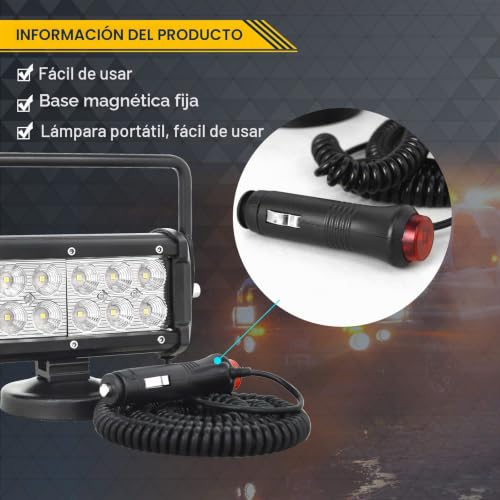 Miniatura 4 de Rigidon Faros Trabajo Led Con Imán, 18 Cm 7 36w Flood Luz Conducción