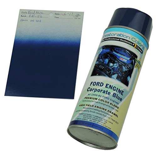 Compatible with 1966-1981 Corporate Ford Blue High Temp Engine Enamel Spray Paint 1 Can (C-1-5)