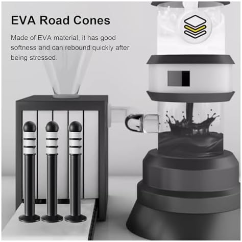 Portable Traffic Safety Cones with Reflective Collars for Parking Lot & Crowd Control - Durable, Lightweight, Ideal for Events, Road Safety, and Outdoor Use (1 Pack)