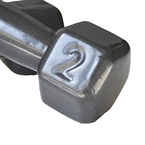Par de Halter Dumbell Sextavado Revestido Ahead Sports 2 kg Preto