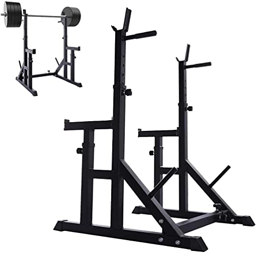 OTQEFTN Home Dumbbell Bench Adjustable Squat Racks Stand,Home/Gym Multifunction Barbell Weightlifting Racks Stands,Heavy Duty Press Station Core Strength Training Dumbbell Racks